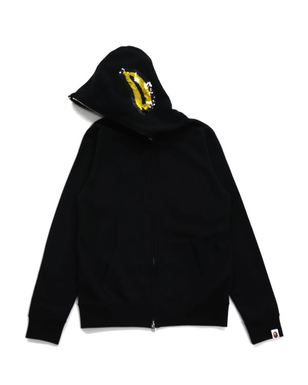 Dámské Mikiny S Kapucí Bape Milo Sequin Full Zip Černé | 15704TMCW
