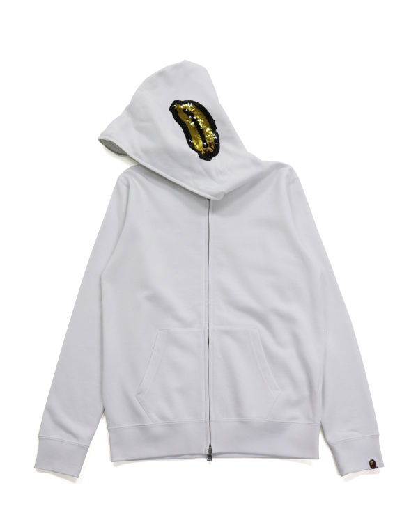 Dámské Mikiny S Kapucí Bape Milo Sequin Full Zip Bílé | 60917NEAL