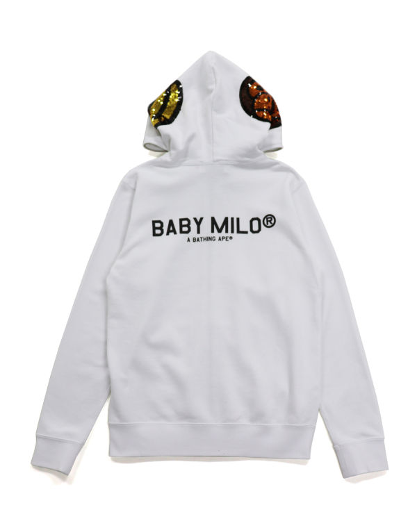 Dámské Mikiny S Kapucí Bape Milo Sequin Full Zip Bílé | 60917NEAL