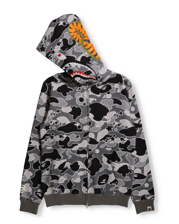 Dámské Mikiny S Kapucí Bape STA Camo Shark Full Zip Černé | 89120KAOG
