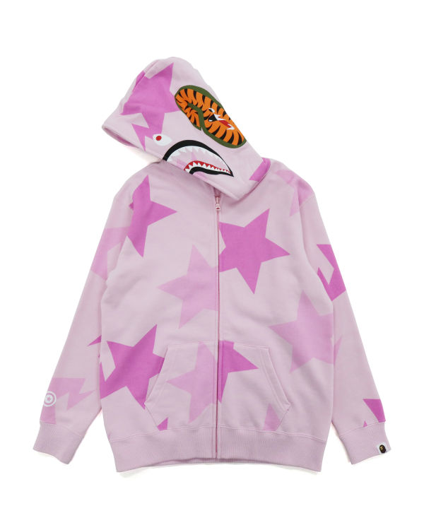 Dámské Mikiny S Kapucí Bape STA Pattern Shark Full Zip Růžové | 38049KLPA