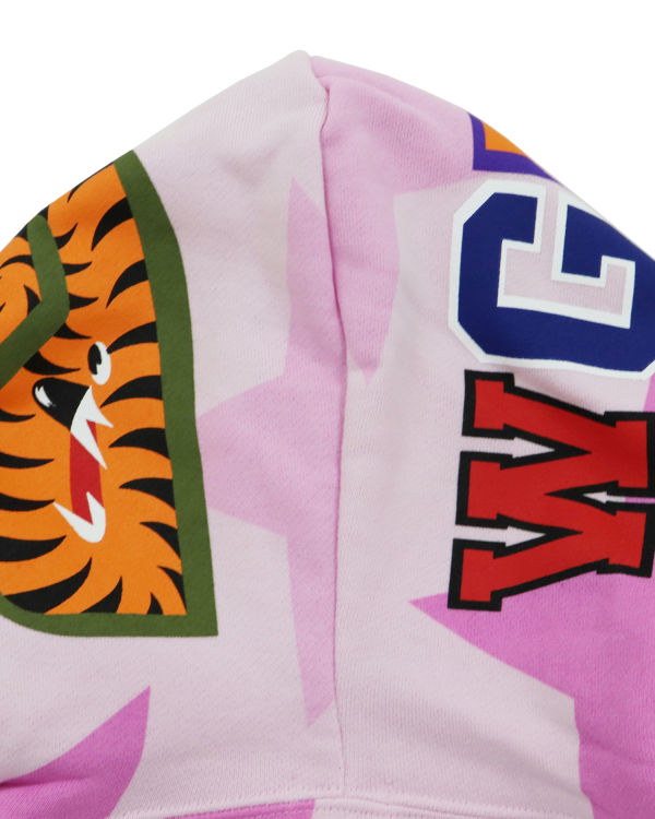 Dámské Mikiny S Kapucí Bape STA Pattern Shark Full Zip Růžové | 38049KLPA
