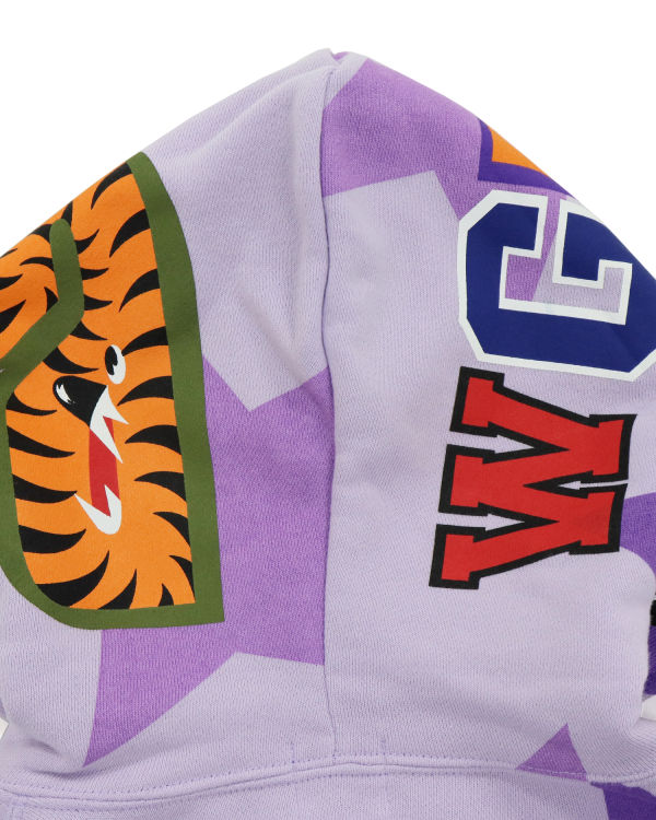 Dámské Mikiny S Kapucí Bape STA Pattern Shark Full Zip Fialové | 59234KHTG