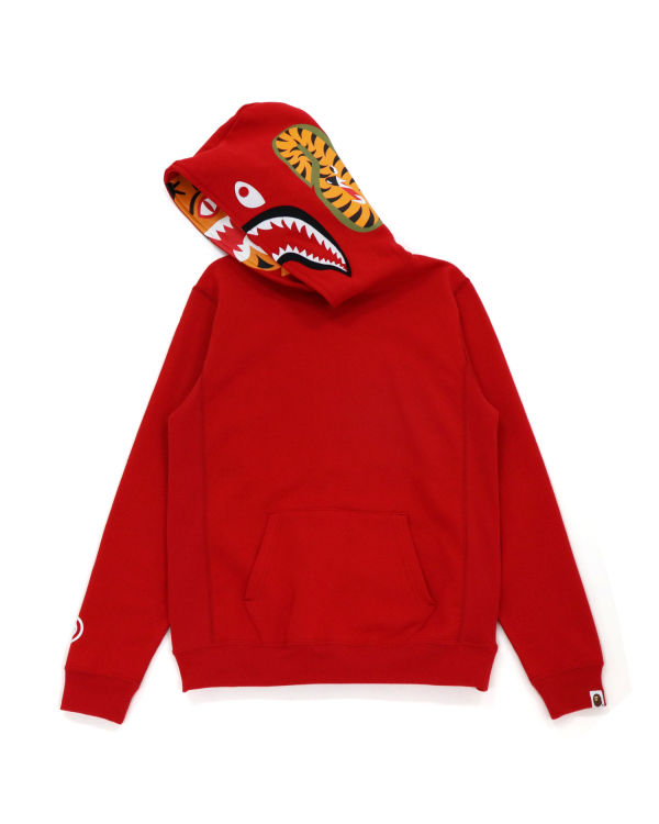 Dámské Mikiny S Kapucí Bape Shark Inside Tiger Pullover Světle Červené | 06829RXGT