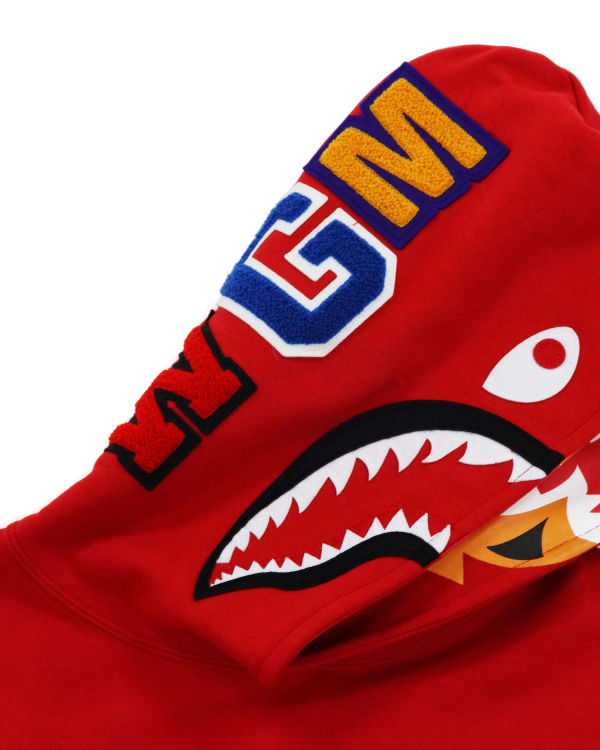 Dámské Mikiny S Kapucí Bape Shark Inside Tiger Pullover Světle Červené | 06829RXGT