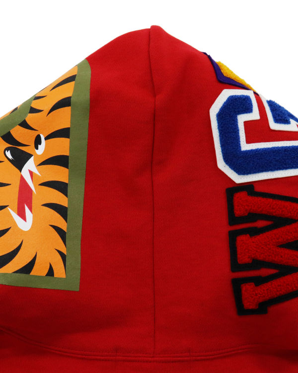 Dámské Mikiny S Kapucí Bape Shark Inside Tiger Pullover Světle Červené | 06829RXGT