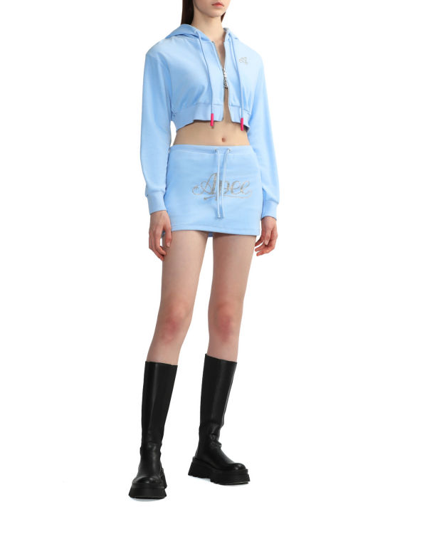 Dámské Mikiny S Kapucí Bape Towelling zip-up crop Blankyt | 30216QUVK