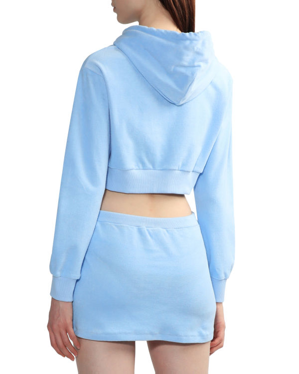 Dámské Mikiny S Kapucí Bape Towelling zip-up crop Blankyt | 30216QUVK