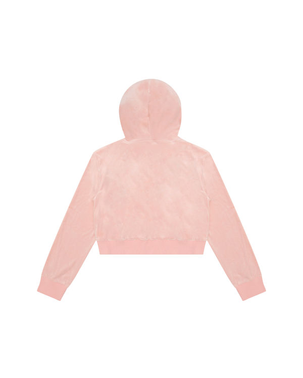 Dámské Mikiny S Kapucí Bape Velour Růžové | 37182VAMB