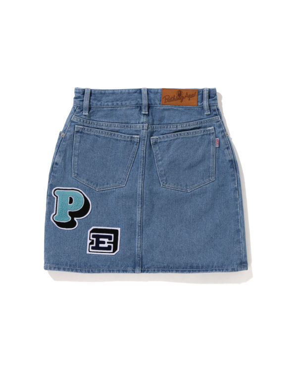Dámské Sukně Bape Multi Fonts Denim Mini Blankyt | 68401YKOQ