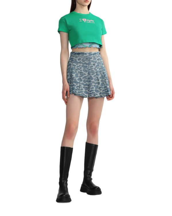 Dámské Sukně Bape Pattern pleated mini Blankyt | 76829RCDP