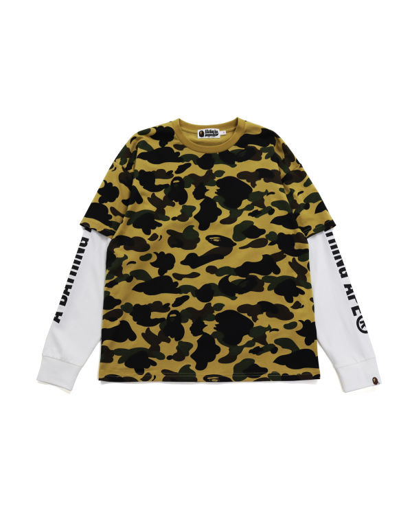 Dámské Tričko Bape 1st Camo Oversized L/S Hnědožlutý | 86523VUBW