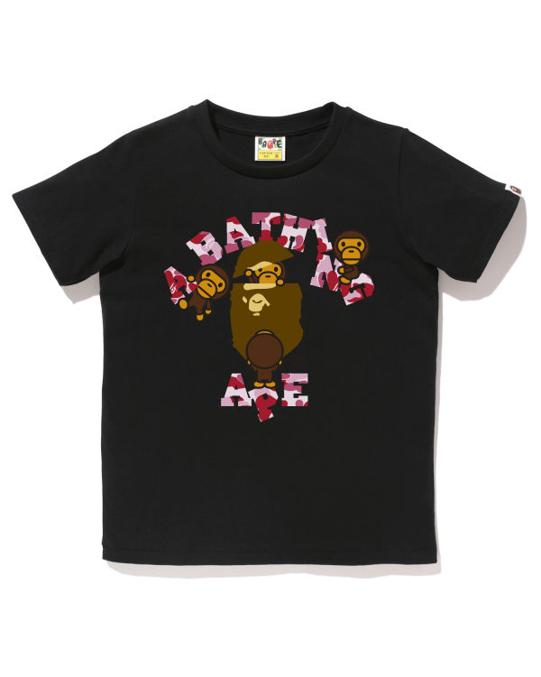 Dámské Tričko Bape ABC Camo College Milo Černé | 25479QSOL