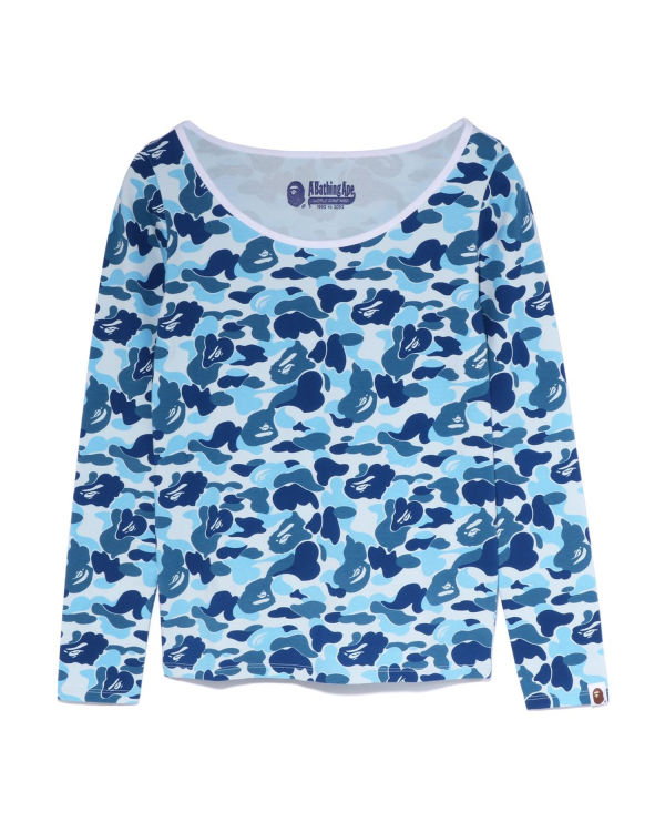 Dámské Tričko Bape ABC Camo L/S Světle Blankyt | 63418VDLC