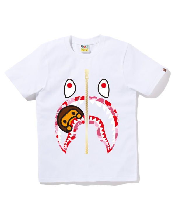 Dámské Tričko Bape ABC Camo Milo Shark Bílé | 43927LARS