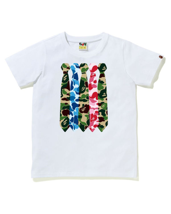 Dámské Tričko Bape ABC Camo Neck Bílé | 98036QXZO