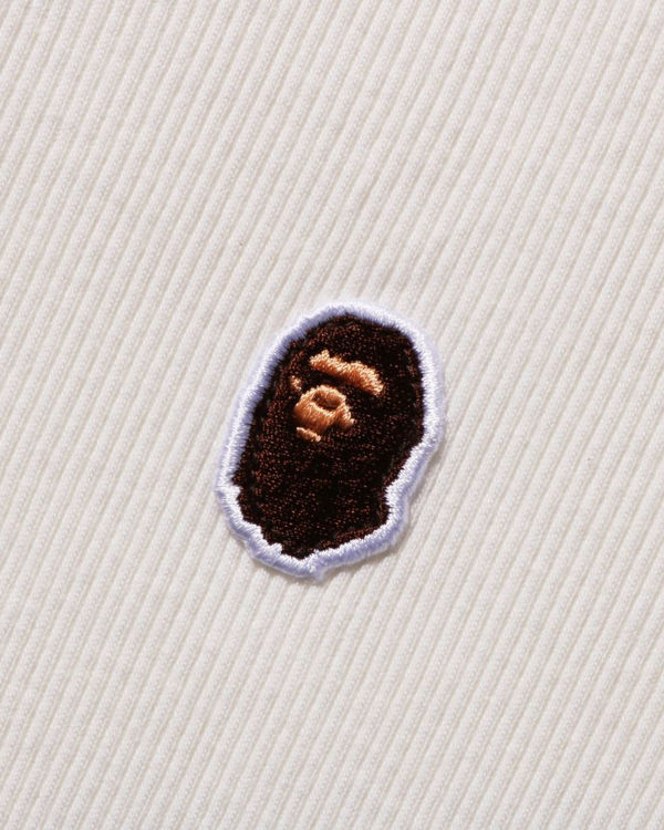 Dámské Tričko Bape Ape Head One Point Rib Bílé | 90314KFMX