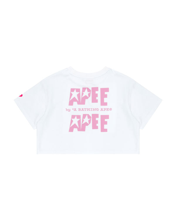 Dámské Tričko Bape Double logo cropped Bílé | 89754HOLI