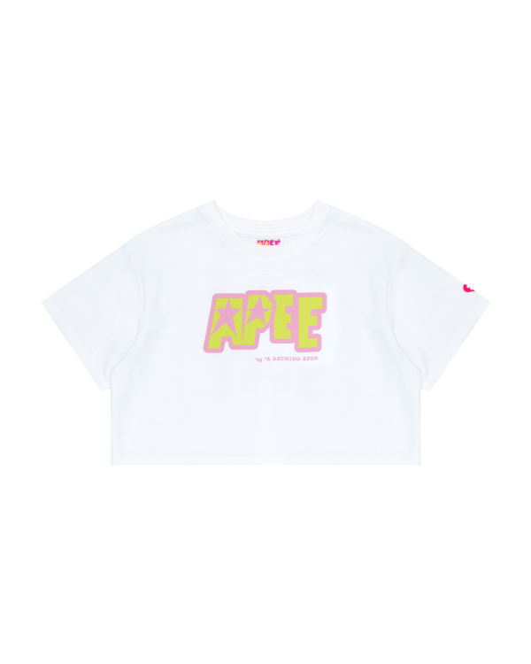 Dámské Tričko Bape Double logo cropped Bílé | 89754HOLI
