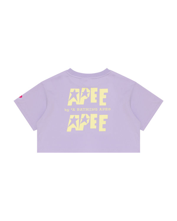 Dámské Tričko Bape Double logo cropped Fialové | 70135BPOH