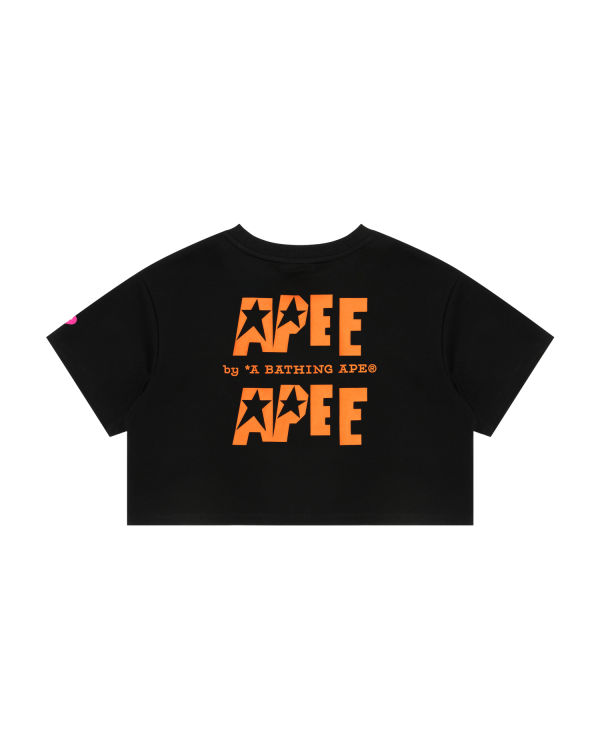 Dámské Tričko Bape Double logo cropped Černé | 48921XWQR