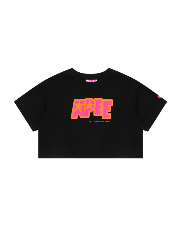 Dámské Tričko Bape Double logo cropped Černé | 48921XWQR