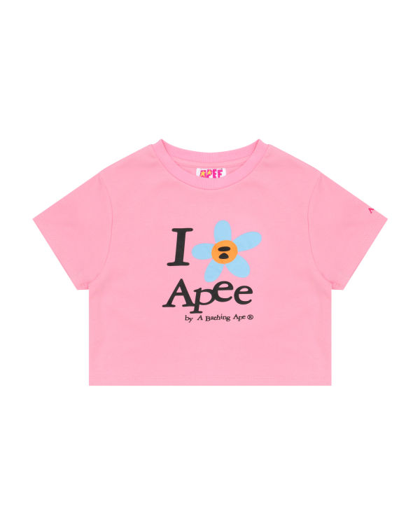 Dámské Tričko Bape Flower cropped Růžové | 39547JQXG