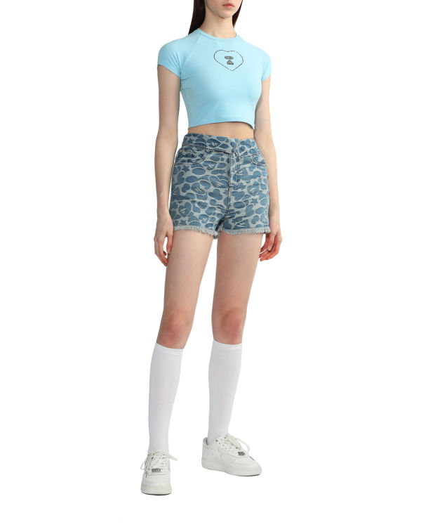 Dámské Tričko Bape Grafická crop #2 Blankyt | 30726BZYD