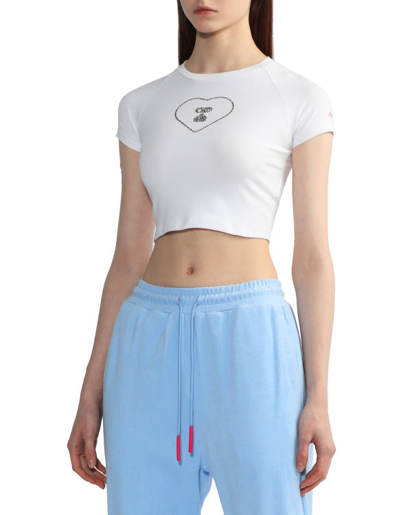 Dámské Tričko Bape Grafická crop #2 Bílé | 63572KOIX