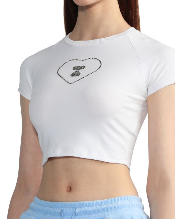 Dámské Tričko Bape Grafická crop #2 Bílé | 63572KOIX