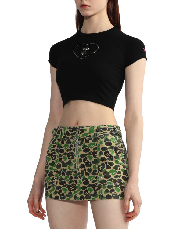 Dámské Tričko Bape Grafická crop #2 Černé | 03294DISK