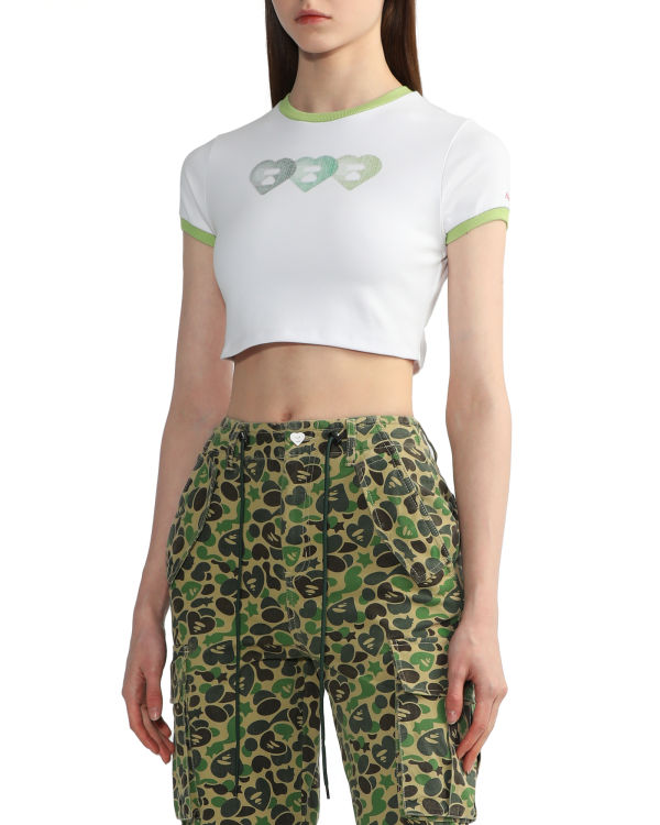 Dámské Tričko Bape Grafická crop #3 Bílé | 93164UTMW