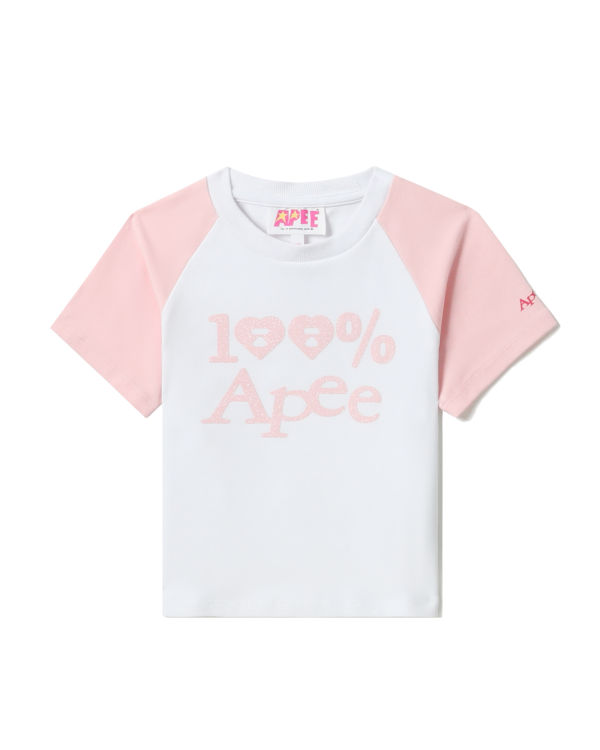 Dámské Tričko Bape Grafická crop raglan Bílé | 24375RBFM