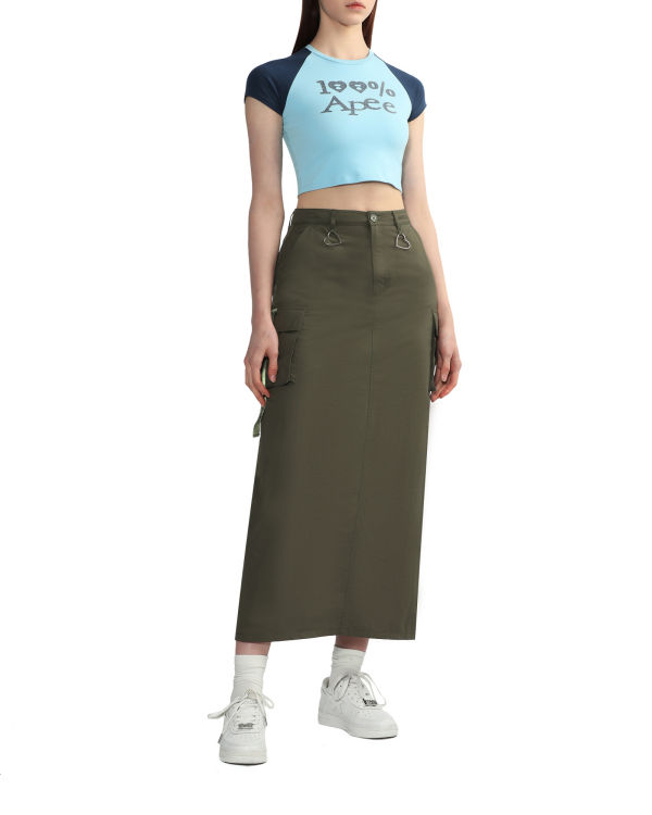 Dámské Tričko Bape Grafická crop raglan Světle Blankyt | 73510HMUE