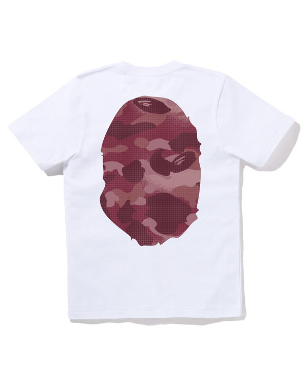 Dámské Tričko Bape Grid Camo Big Ape Head Bílé | 49203HSZY