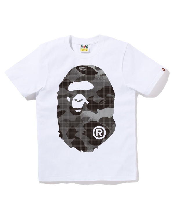 Dámské Tričko Bape Grid Camo Big Ape Head Bílé | 83025OFGJ
