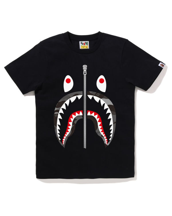 Dámské Tričko Bape Grid Camo Shark Černé | 02581OJNY