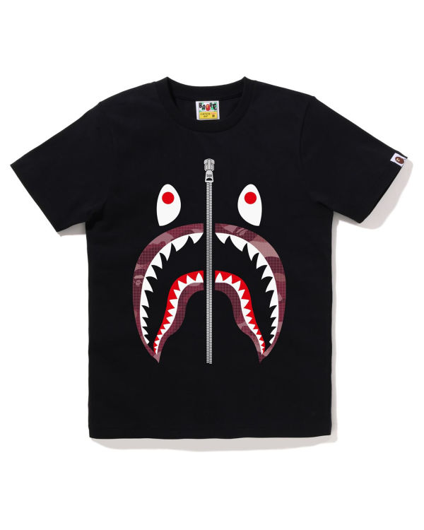Dámské Tričko Bape Grid Camo Shark Černé | 89456MTNX