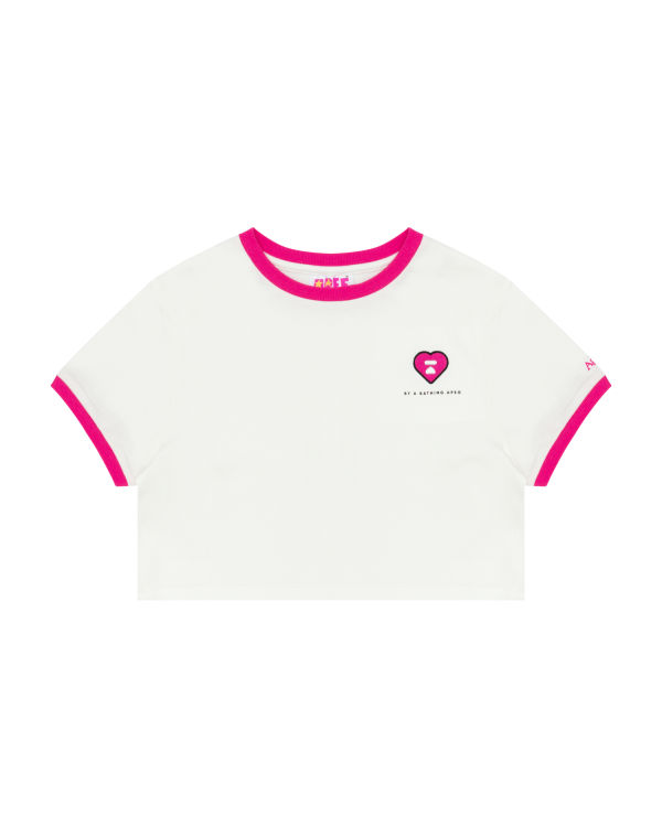 Dámské Tričko Bape Heart cropped Bílé | 06412WNGH