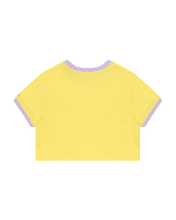 Dámské Tričko Bape Heart cropped Žluté | 80369LCGJ