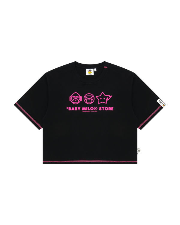 Dámské Tričko Bape Logo crop fit Černé | 56843SNUR