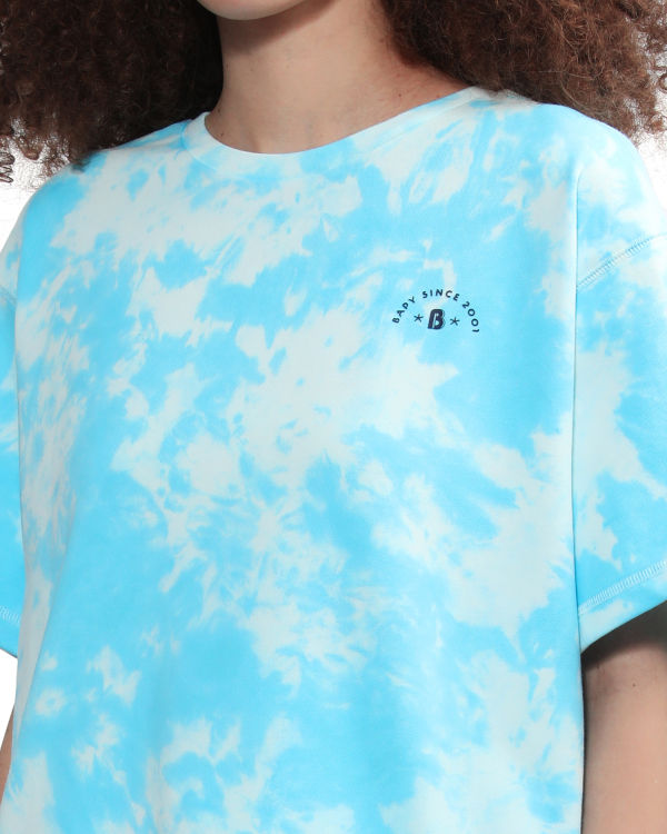 Dámské Tričko Bape Logo-dye Blankyt | 01372UDJC