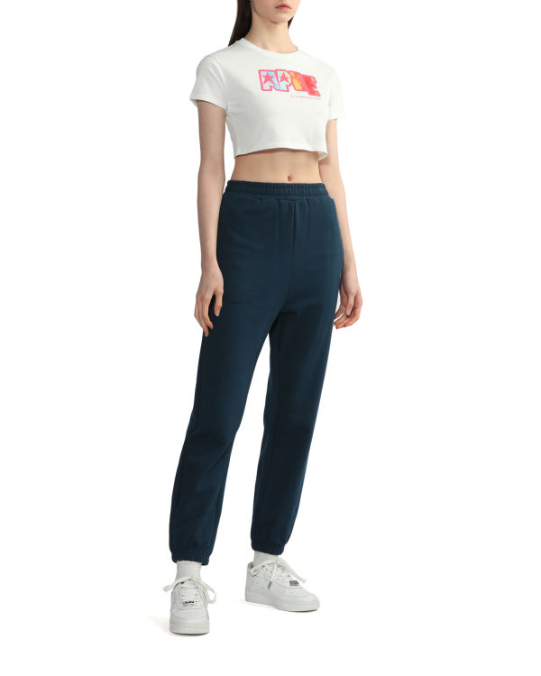 Dámské Tričko Bape Logo printed crop Bílé | 25731YXRM