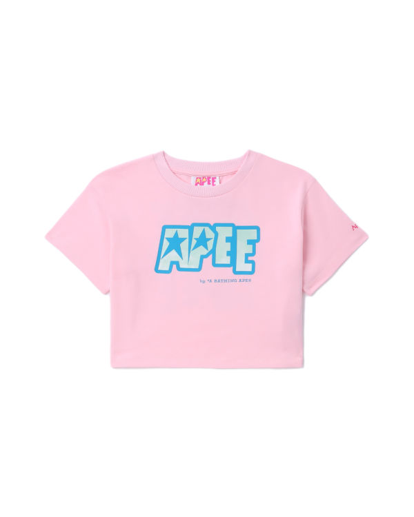 Dámské Tričko Bape Logo printed crop Růžové | 21864EUHL