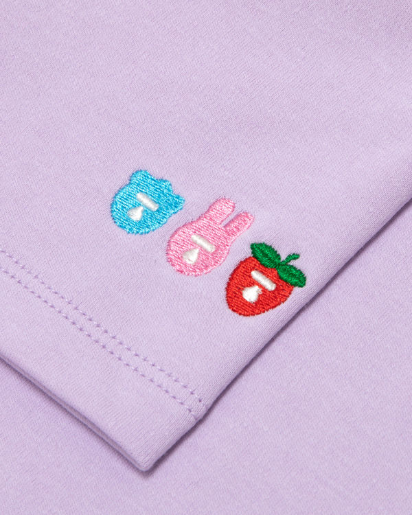 Dámské Tričko Bape Logo printed slim cut Fialové | 18902IMDP