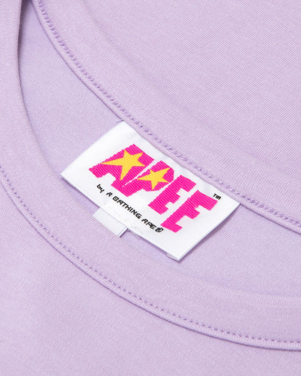Dámské Tričko Bape Logo printed slim cut Fialové | 18902IMDP