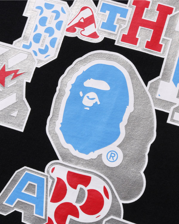Dámské Tričko Bape Mix Patched College Černé | 23974FQOI