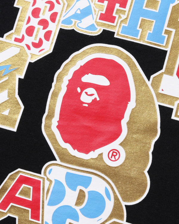 Dámské Tričko Bape Mix Patched College Černé | 40279FWVT