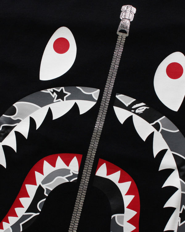 Dámské Tričko Bape STA Camo Shark Černé | 82357OPTN