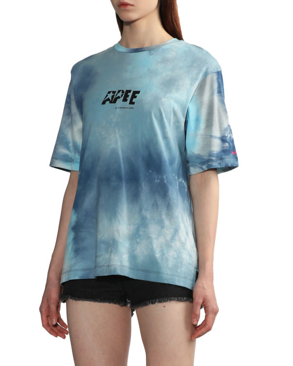 Dámské Tričko Bape Tie-dye graphic slit Blankyt | 71943UKFR